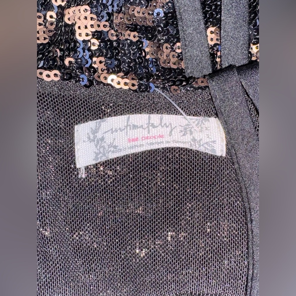 Free People - Bronze Sequin Black Mini Dress - Medium - Picture 6 of 10